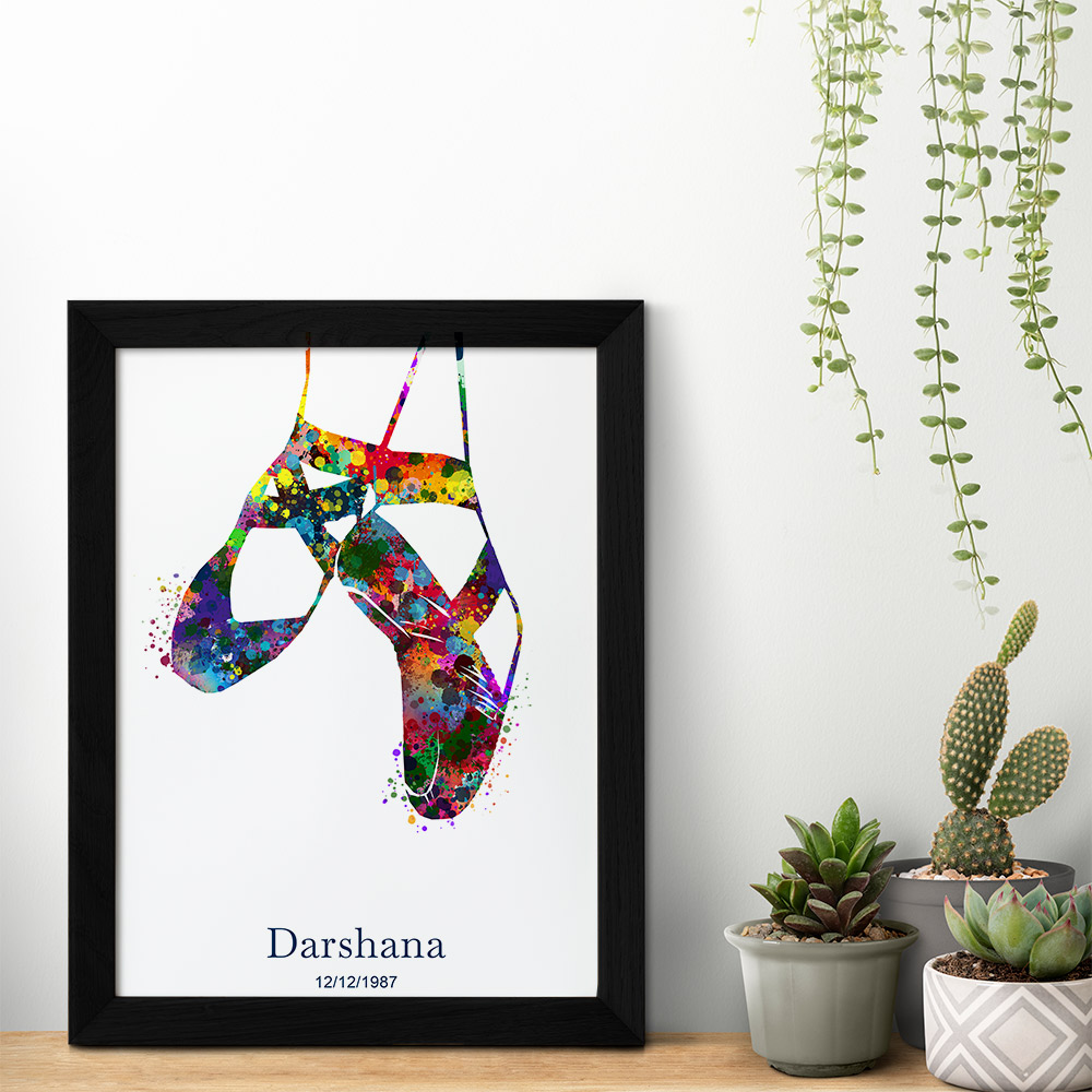 Colour Splash Ballet-legs with Shoes With Personalised Name