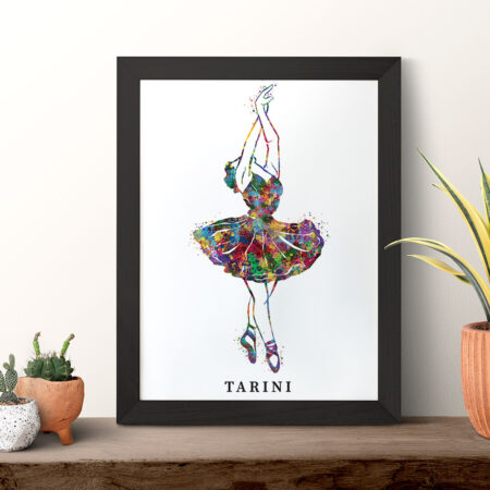 Colour Splash Balletgirl with Personalised Name