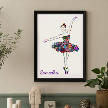 Colour Splash Balletgirl with Personalised Name