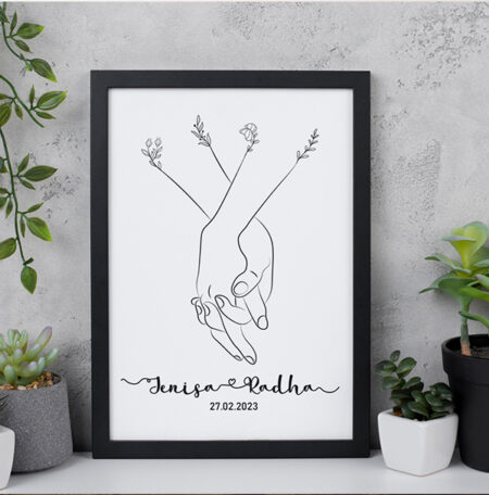 Couple Holding Hands Frame - Personalized