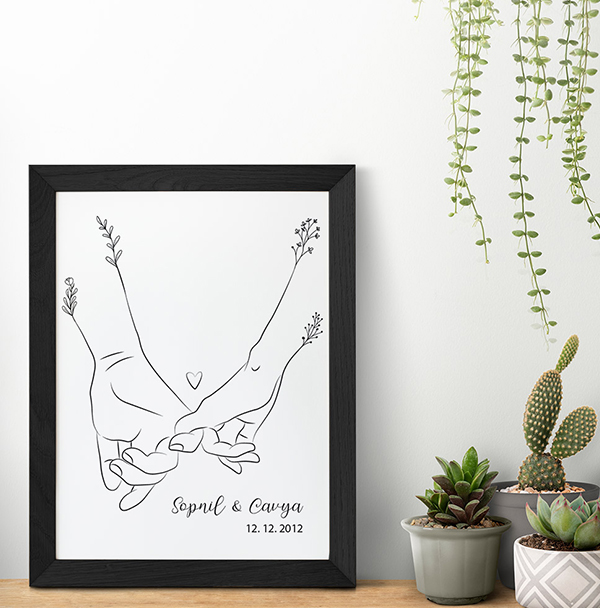 Couple Holding Hands Frame - Personalized