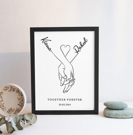 Couple Holding Hands Frame - Personalized