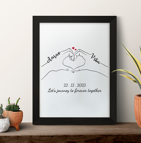 Couple Holding Hands Frame - Personalized