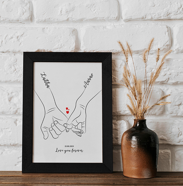 Couple Holding Hands Frame - Personalized