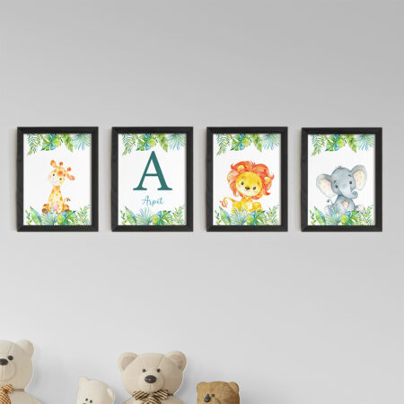Water Colour cute baby animals set of 4