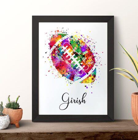 Colour splash American football with personalized names
