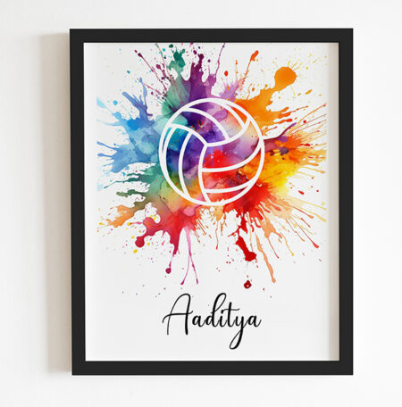 Colour splash volleyball with personalized names