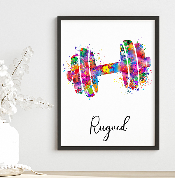 Colour splash weight of weight lifting with personalized names