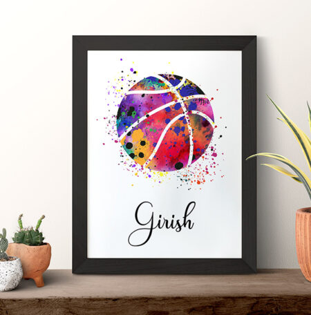 Colour splashbasketball with personalized names